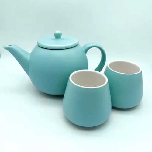 service à thé bleu